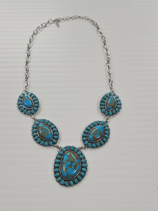 Jewelry - Turquoise Teardrop Statement Necklace - Women Jewelry